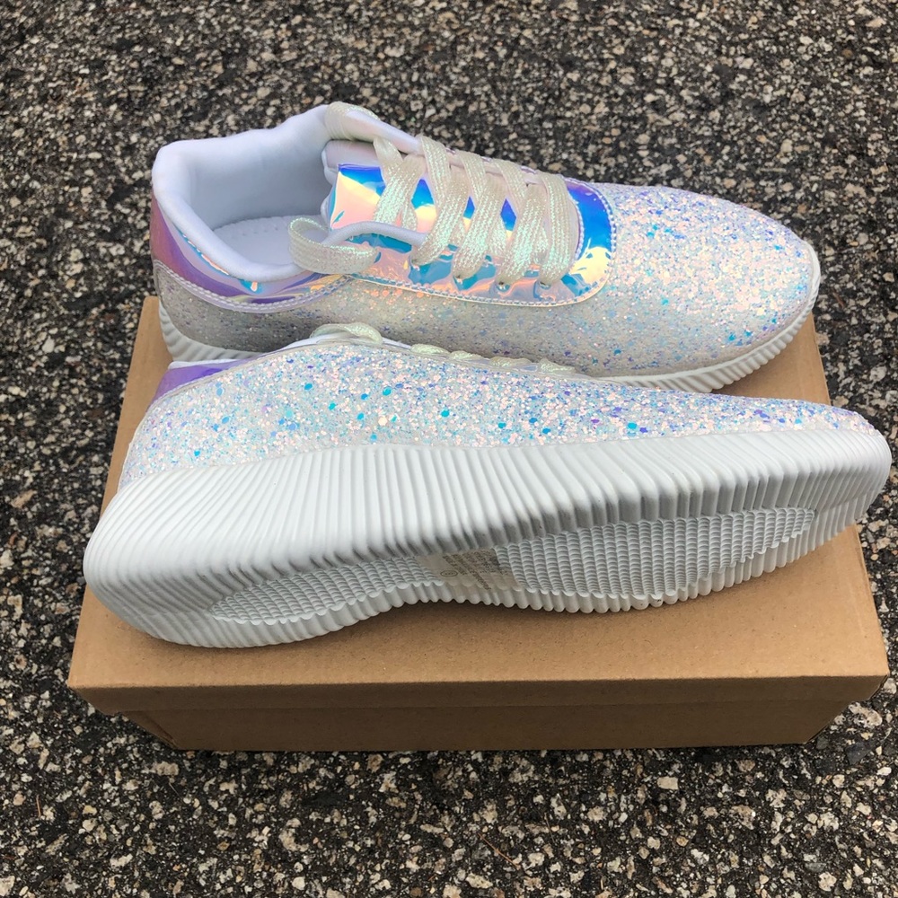 NWT Iridescent Unicorn Glitter Sneakers - Picture 6 of 6